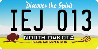 ND license plate IEJ013