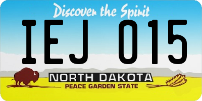 ND license plate IEJ015