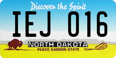 ND license plate IEJ016