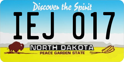 ND license plate IEJ017
