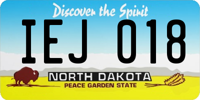 ND license plate IEJ018