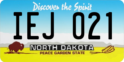 ND license plate IEJ021