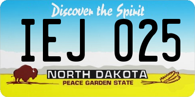 ND license plate IEJ025