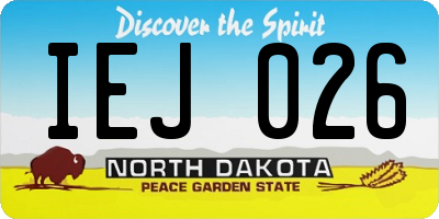 ND license plate IEJ026