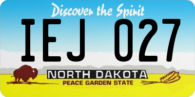 ND license plate IEJ027