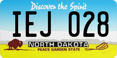 ND license plate IEJ028