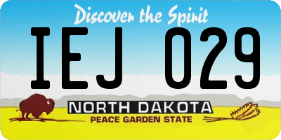 ND license plate IEJ029