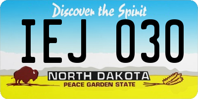 ND license plate IEJ030