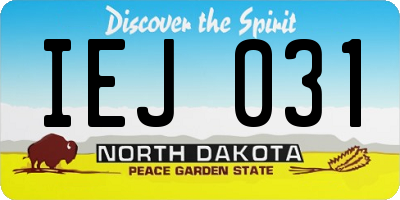 ND license plate IEJ031