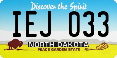 ND license plate IEJ033