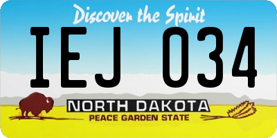 ND license plate IEJ034