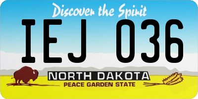 ND license plate IEJ036