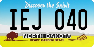 ND license plate IEJ040