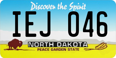 ND license plate IEJ046