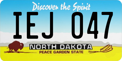 ND license plate IEJ047