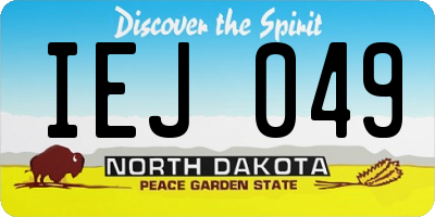 ND license plate IEJ049