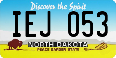 ND license plate IEJ053