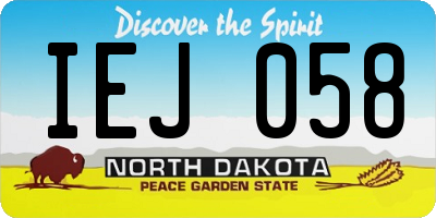 ND license plate IEJ058