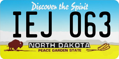 ND license plate IEJ063
