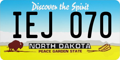 ND license plate IEJ070