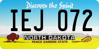ND license plate IEJ072