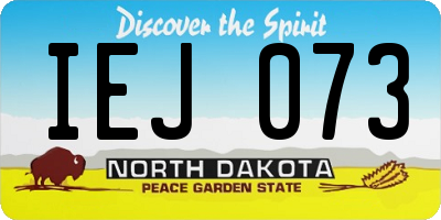 ND license plate IEJ073