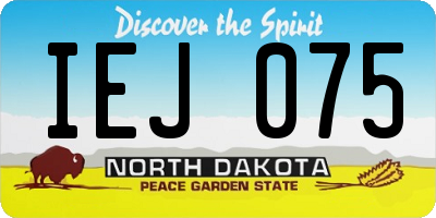 ND license plate IEJ075