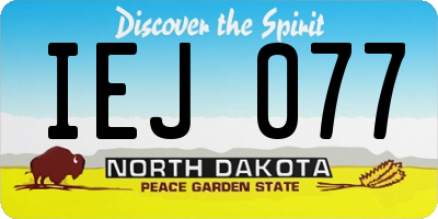 ND license plate IEJ077