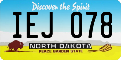 ND license plate IEJ078