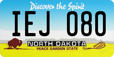ND license plate IEJ080