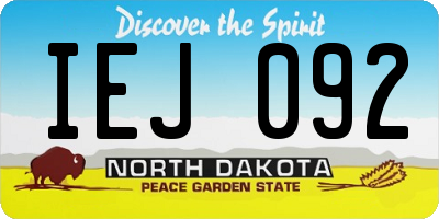 ND license plate IEJ092