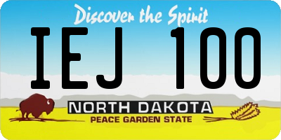 ND license plate IEJ100