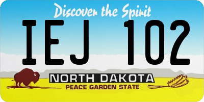 ND license plate IEJ102