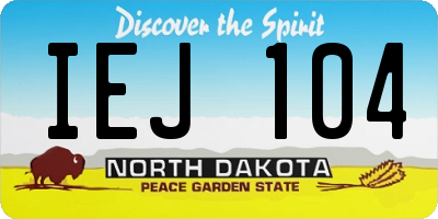 ND license plate IEJ104