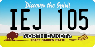 ND license plate IEJ105
