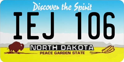 ND license plate IEJ106