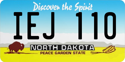 ND license plate IEJ110