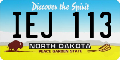 ND license plate IEJ113