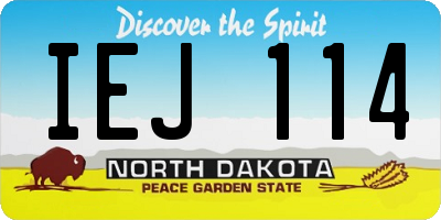 ND license plate IEJ114