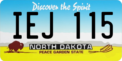 ND license plate IEJ115