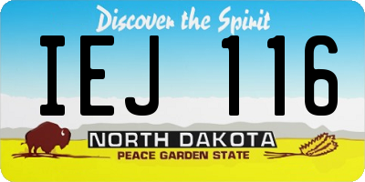 ND license plate IEJ116