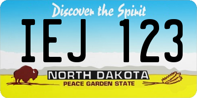 ND license plate IEJ123
