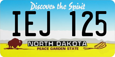 ND license plate IEJ125