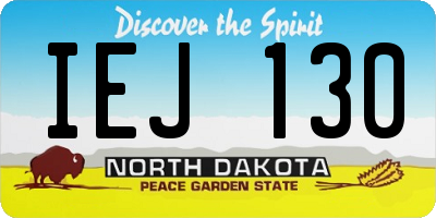 ND license plate IEJ130