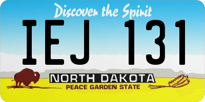 ND license plate IEJ131