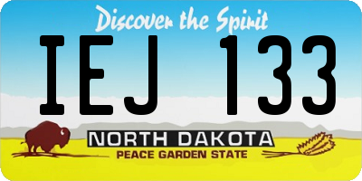 ND license plate IEJ133