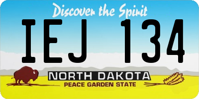 ND license plate IEJ134