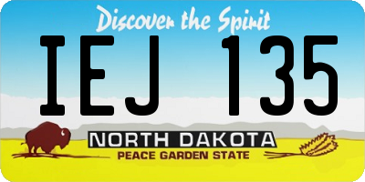 ND license plate IEJ135
