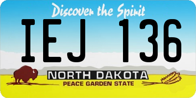 ND license plate IEJ136