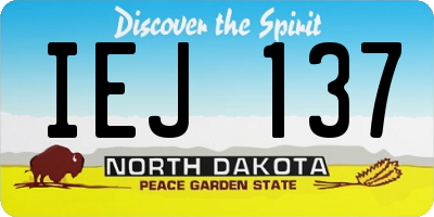 ND license plate IEJ137